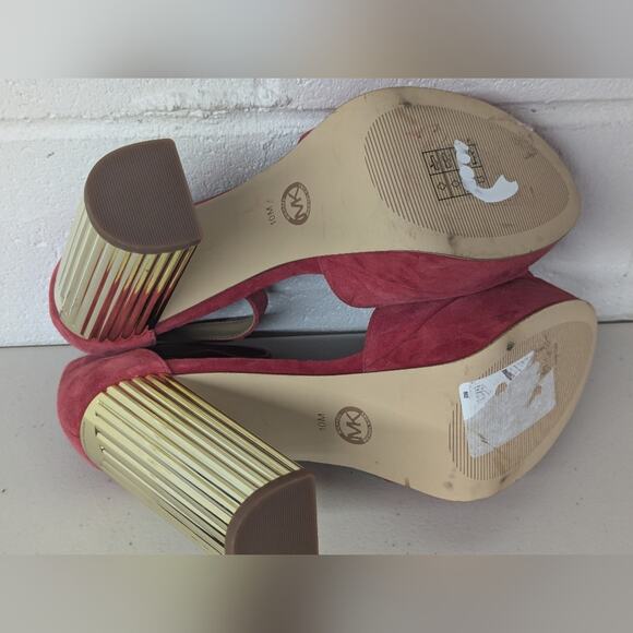 new MICHAEL MICHAEL KORS Women's Porter Ankle-Strap Block-Heel Sandals sz10 - Picture 9 of 10